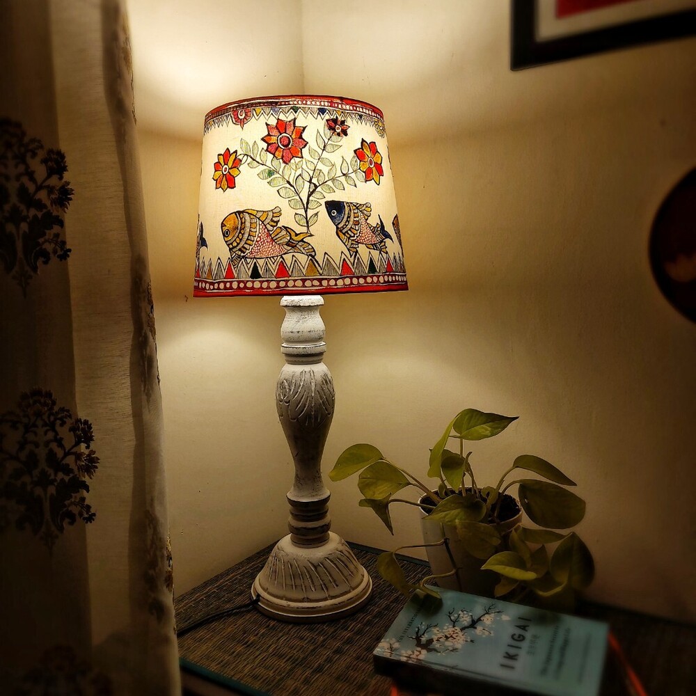 handpainted table lamp