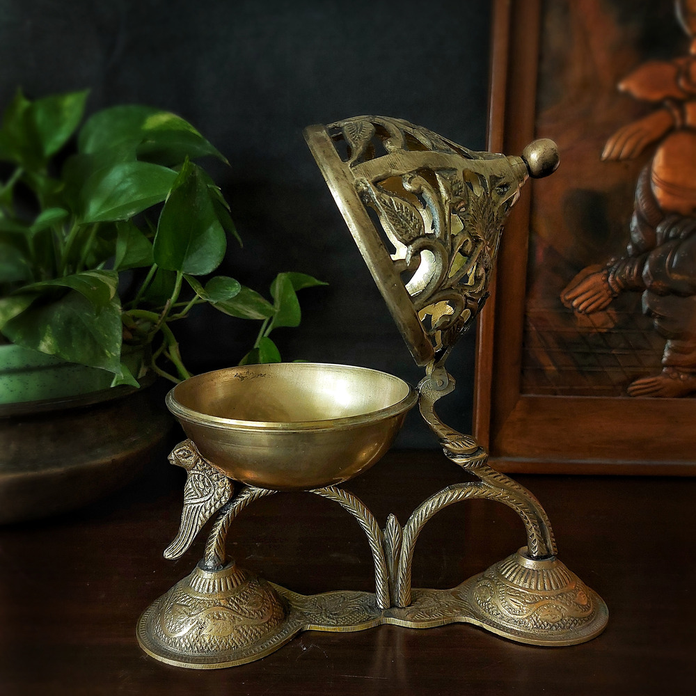 unique handle incense burner with lid