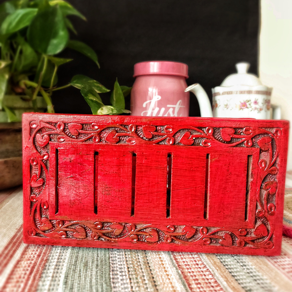 colorful wooden tissue holder