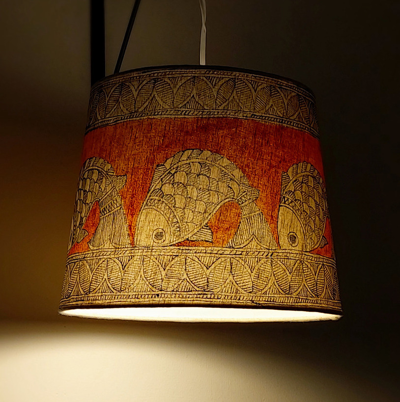 hand painted hanging lamp