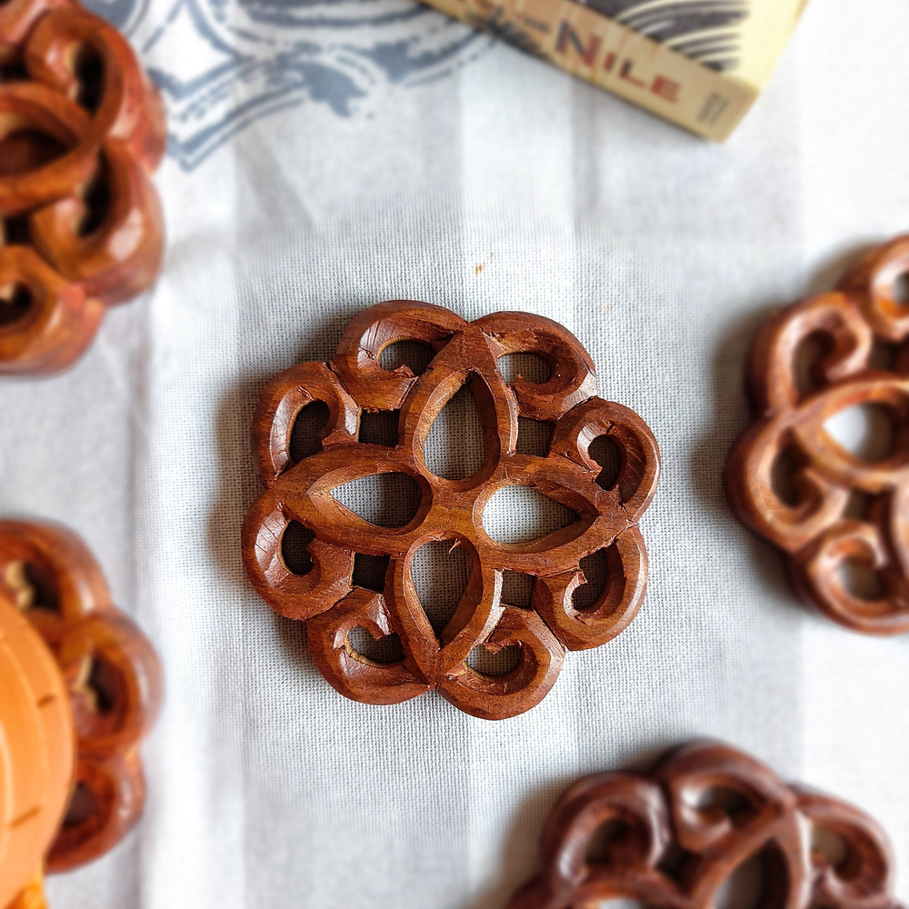 wooden cookie coaster