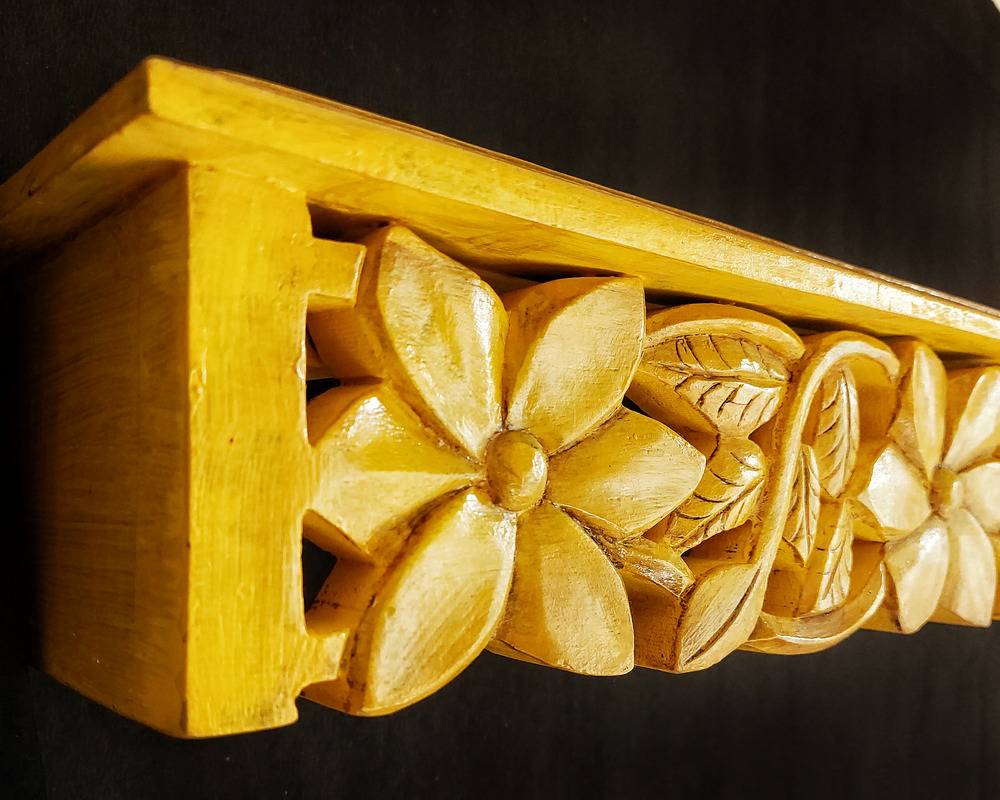yellow wall bracket