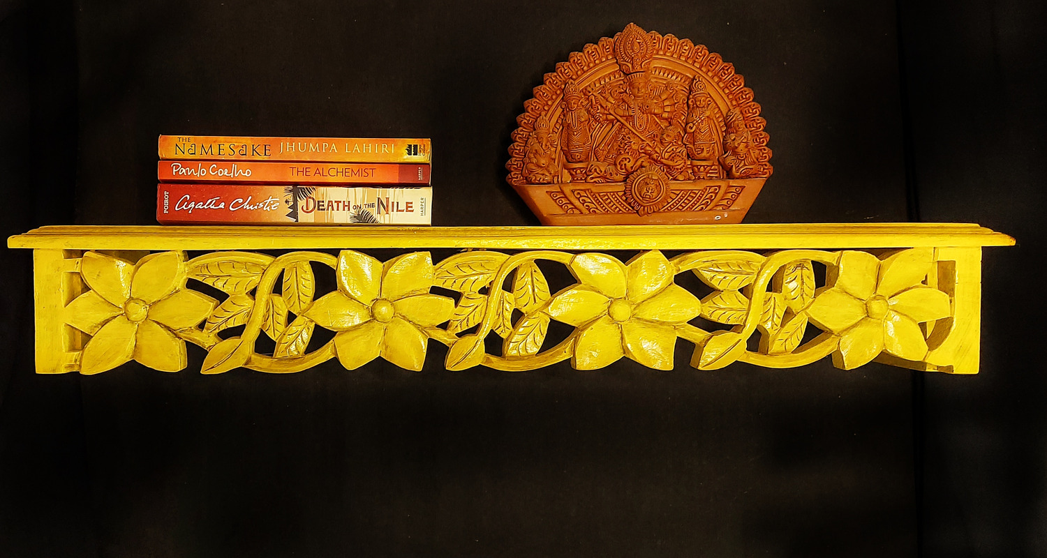 wooden yellow wall bracket