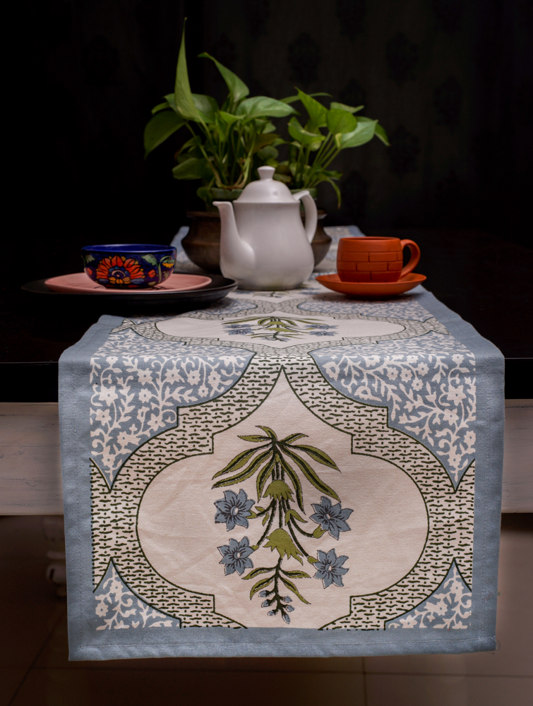 blue table runner