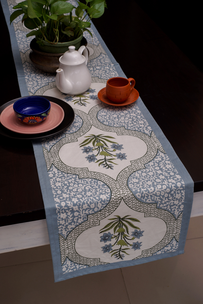blue dining table runner