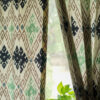Ikat style printed cotton curtain